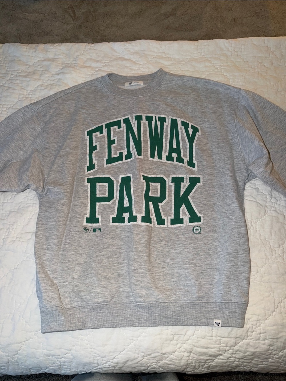 47 Brand Gray Crewneck with Green Fenway Park Lettering